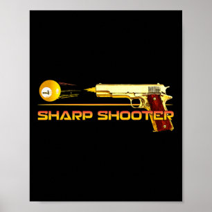 Poster Pool Ll Sharp Shop Billiards Gun Jaune
