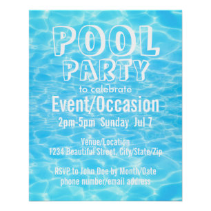 Poster Pool Party Beach Party Summer Party cool moderne