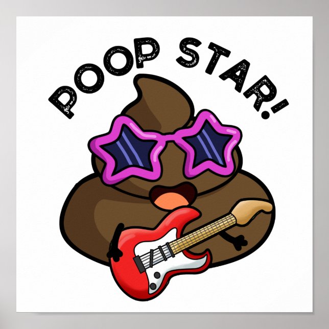Poster Poop Star Funny Pop Star Pun (Devant)