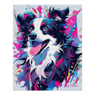 Poster Pop Art Anime Border Collie Dog 005 - Victoria Sas