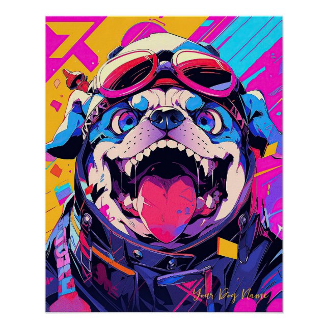 Poster Pop Art Anime Bulldog 001 - Victoria Sasuke (Devant)