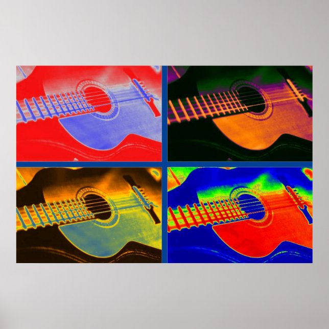 Poster Pop Art classique Guitare espagnole (Devant)