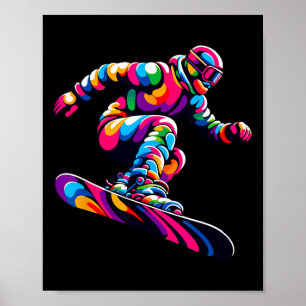 Poster Pop Art coloré Snowboard Snowboard Snowboard Snowb