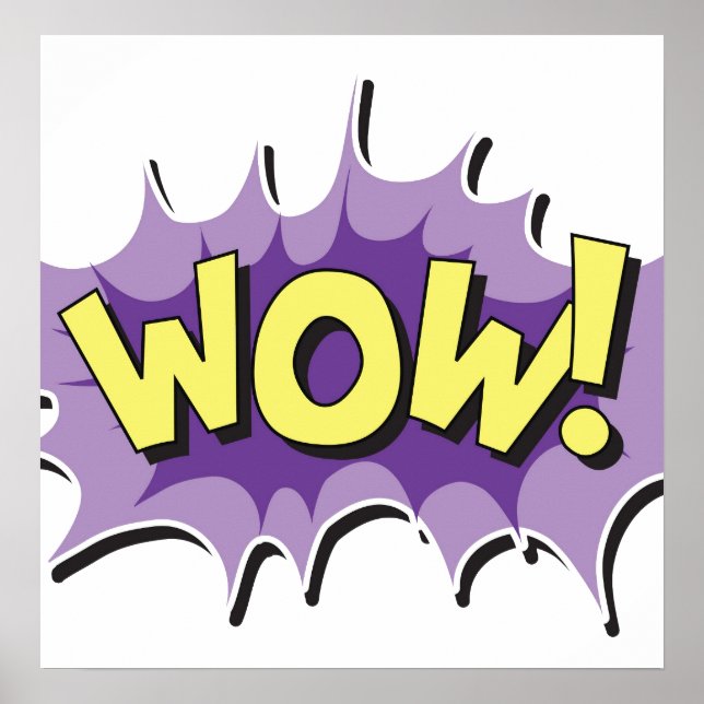 Poster Pop art Comic Style Wow (Devant)