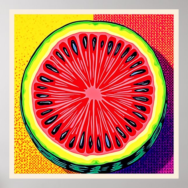 Poster Pop Art de la pastèque (Devant)