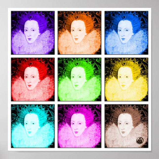 Poster Pop Art Elizabeth I (Devant)