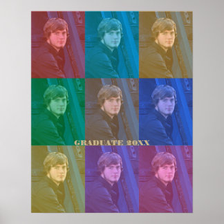 Poster Pop Art Graduation Photo Retro Mode Couleur Bloc