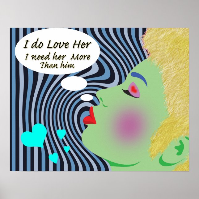 Poster Pop Art "I Do Love Her" (Devant)