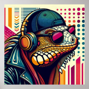 POSTER POP ART IGUANA 3