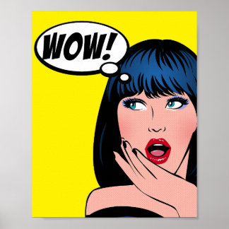 Poster Pop Art illustration in Roy Lichtenstein style