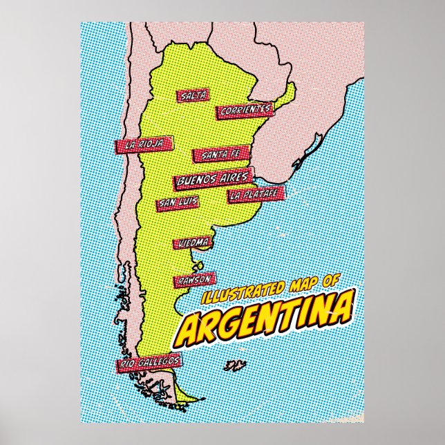 Poster Pop Art Illustré Argentine (Devant)