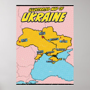 Poster Pop Art Illustré Ukraine