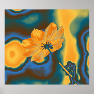 Poster Pop Art Jaune Fleur de Cosmos