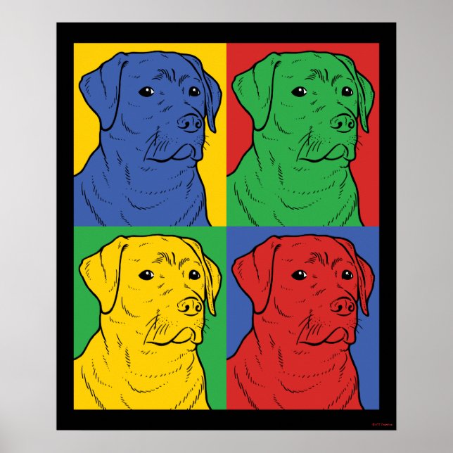 Poster Pop Art Labrador Retriever (Devant)
