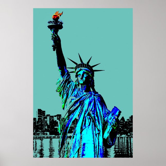 Poster Pop Art Lady Liberty (Devant)