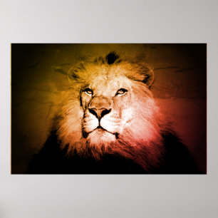 Poster Pop Art Lion - Wild Animal Photography