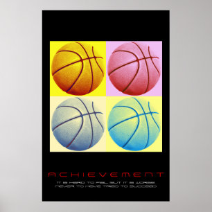 Poster Pop Art Motivation Réussite Basketball