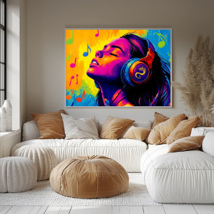 Poster Pop Art Music Lover - Groove avec Emblem Dragon