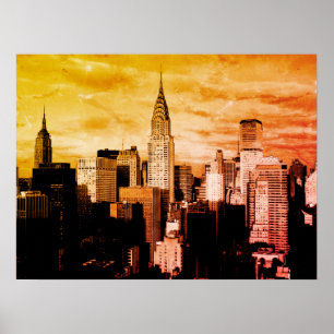 Poster Pop Art New York City Ink Sketch