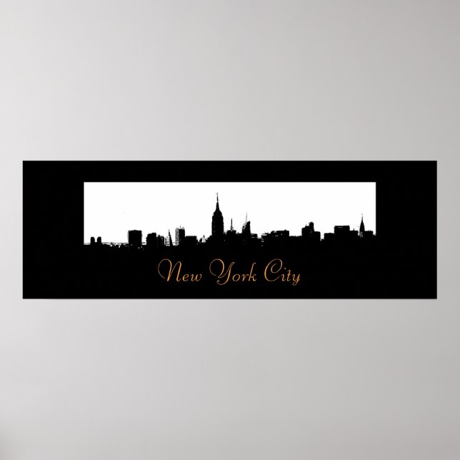Poster Pop Art New York City Skyline Silhouette (Devant)