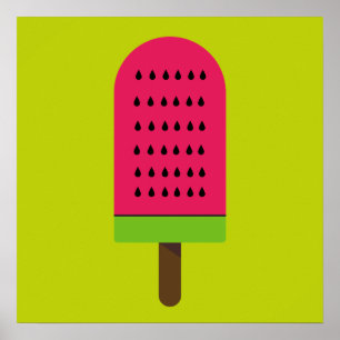 Poster Pop art popsicle fruity watermelon
