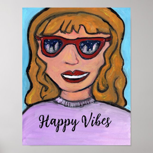 Poster Pop Art Preppy Cartoon Girl Unique Ado Amusement (Devant)