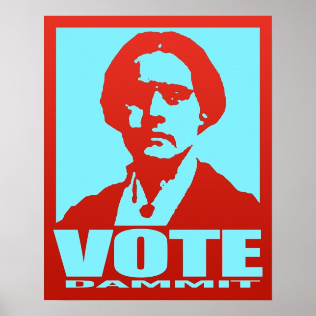 Poster Pop-Art Red & Aqua Vote Dammit Susan B. Anthony (Devant)