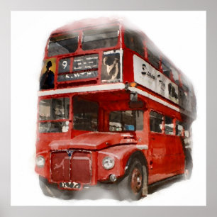 Poster Pop Art Red London Bus