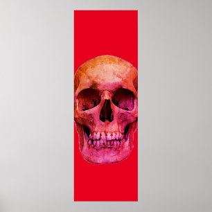 Poster Pop Art rouge crâne