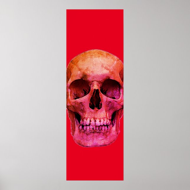 Poster Pop Art rouge crâne (Devant)