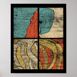 Poster Pop Art Squid Octopus
