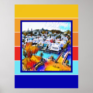 Poster Pop Art Stripes Bermudes