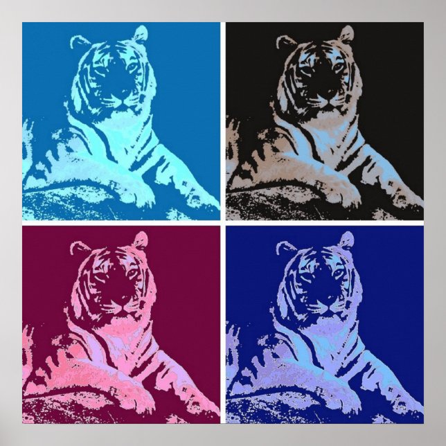 Poster Pop Art Tigers (Devant)