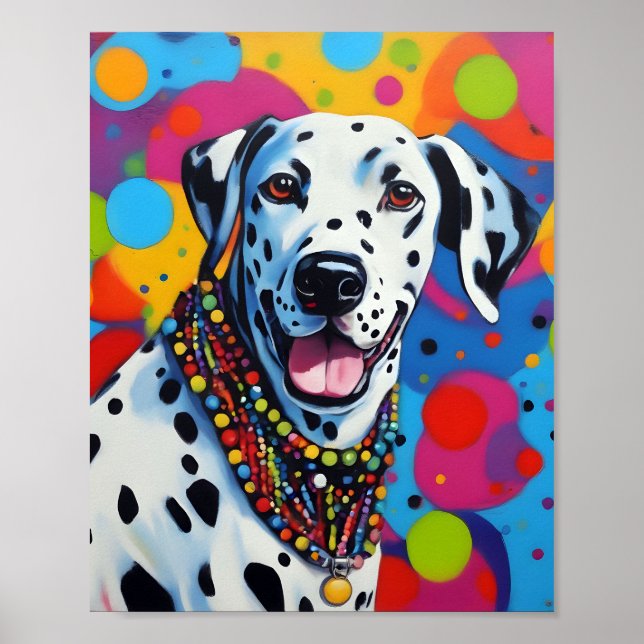 Poster Pop Art Vibrant Dalmatie (Devant)