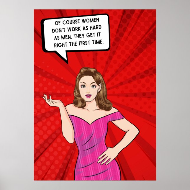 Poster Pop Art Woman Drôle Sassy Sarcastique dire (Devant)