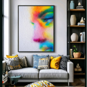 Poster Pop Femme : Explosion de couleurs