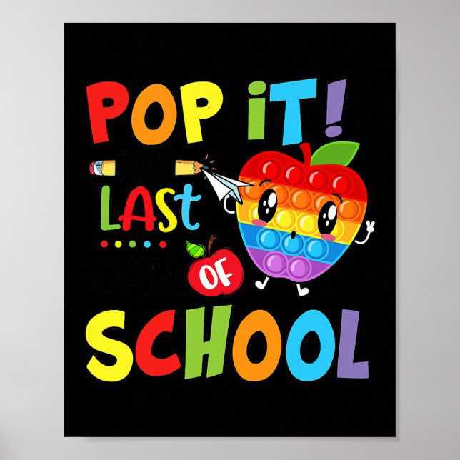 Poster Pop It For Dernier Day Of School Cute Apple Fidget (Devant)