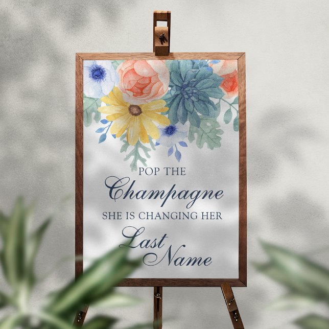 Poster Pop La Fête des mariées Succulente Florale Champag (Créateur téléchargé)