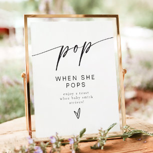 Poster Pop Minimaliste Quand Elle Pop Champagne Favoriser