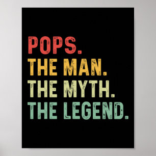 Poster Pop The Man The Myth The Legend Fête des pères Don