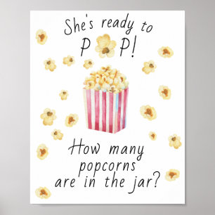 Poster Popcorn - devinez combien de pop-corns dans le pot