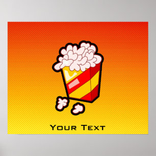 Poster Popcorn orange jaune