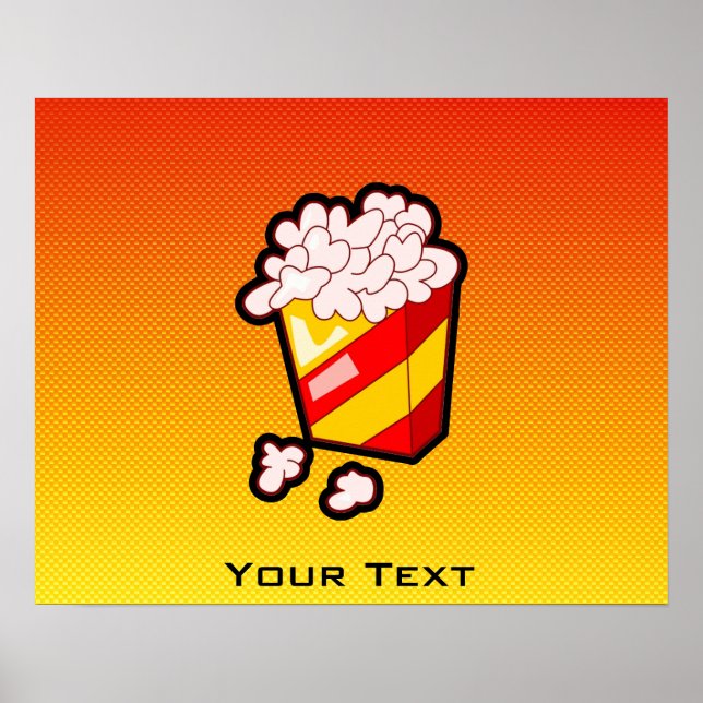 Poster Popcorn orange jaune (Devant)