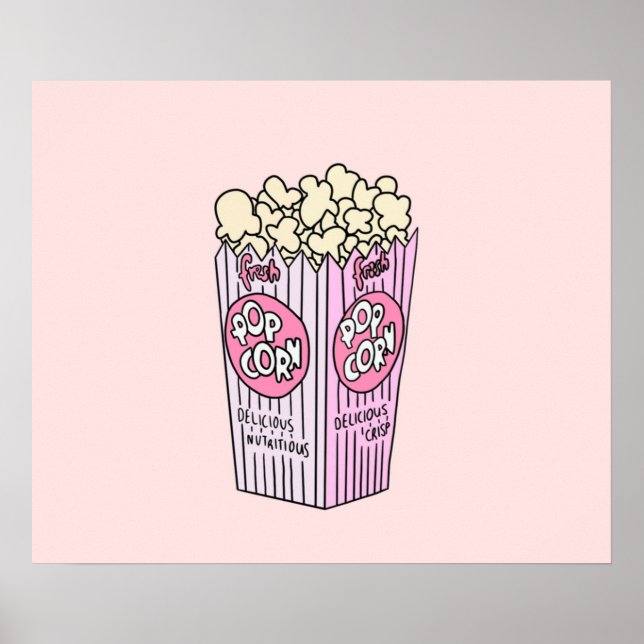 Poster Popcorn rose (Devant)