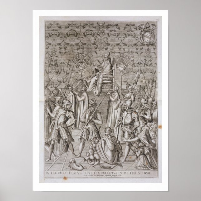 Poster Pope Sixtus V (1521-90) is carried to the Ceremony (Devant)
