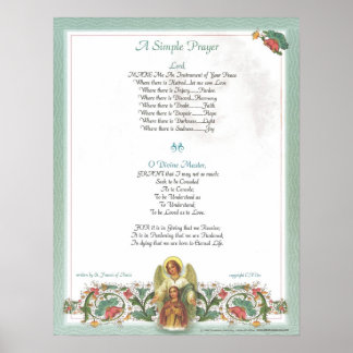 POSTER POPE=ST. PRIÈRE SIMPLE FRANCIS POUR LA PRIÈRE DE P