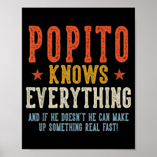 Poster Popito sait tout fête des pères rétro vintage