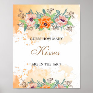 Poster Poppies combien de baisers nuptiale douche jeu pos