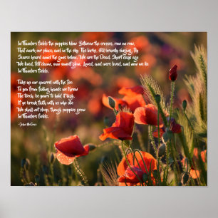 Poster Poppies Rouges, En Flandre Fields Poème