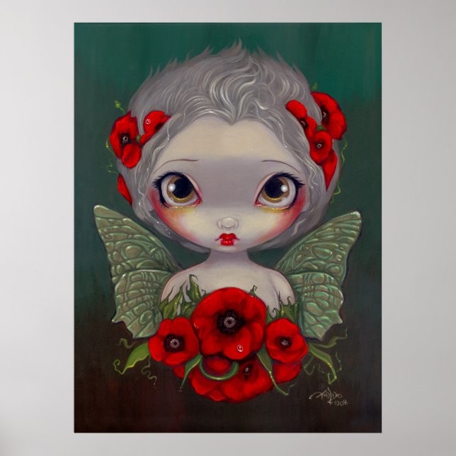 Poster Poppy Fairy big eyic gothic fairy Art Print (Devant)